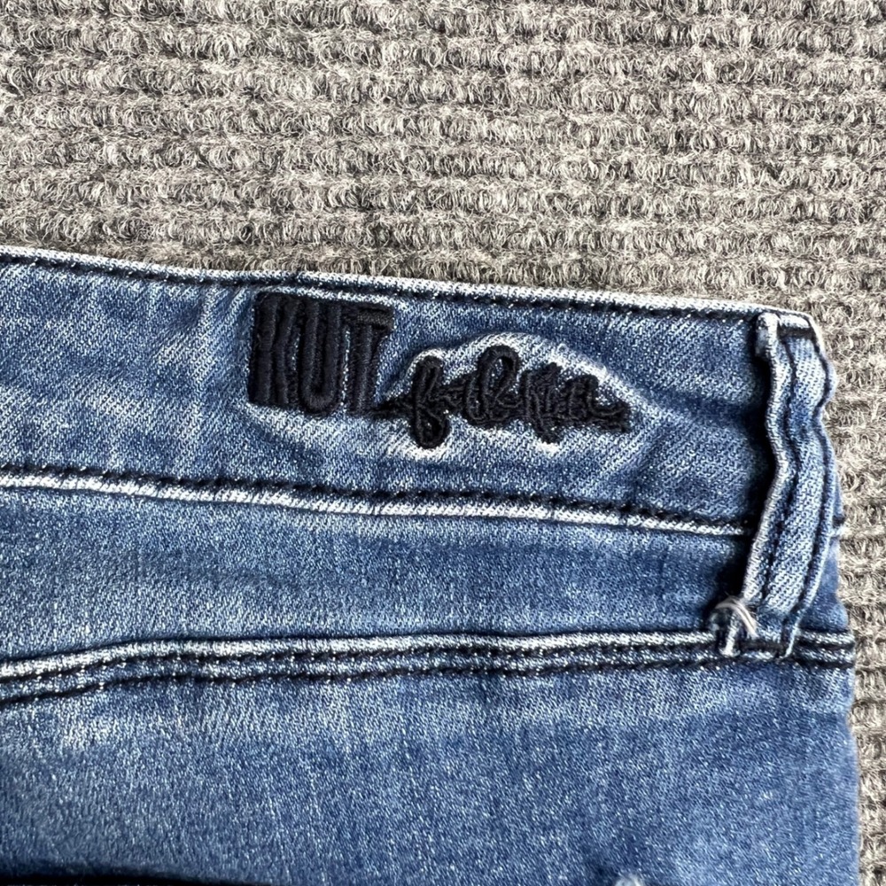 Kut from the Kloth Womens Straight Leg Jeans Medium Wash Raw Hem Size 8 - Picture 5 of 7